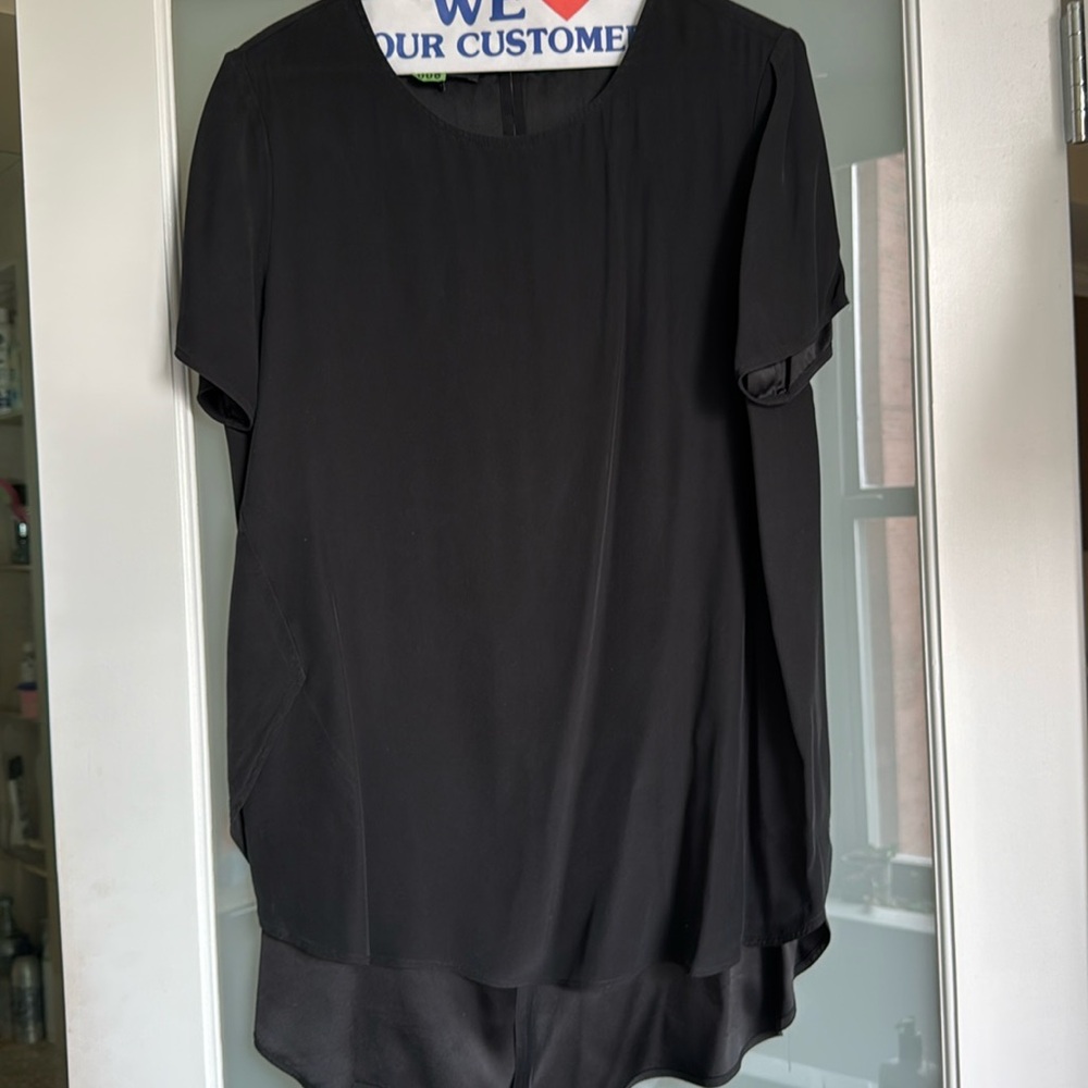 Black silk shirt